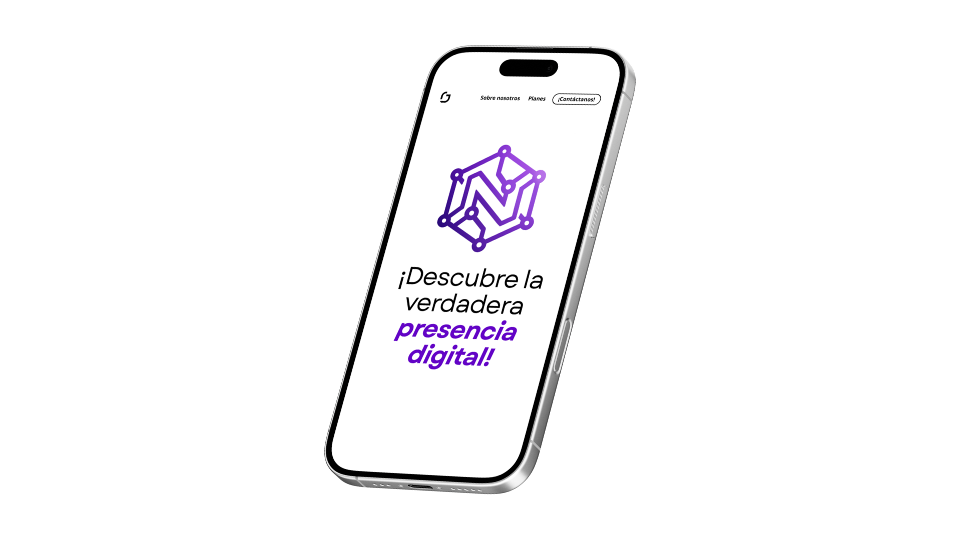 Teléfono mostrando la página de Nodus Studio